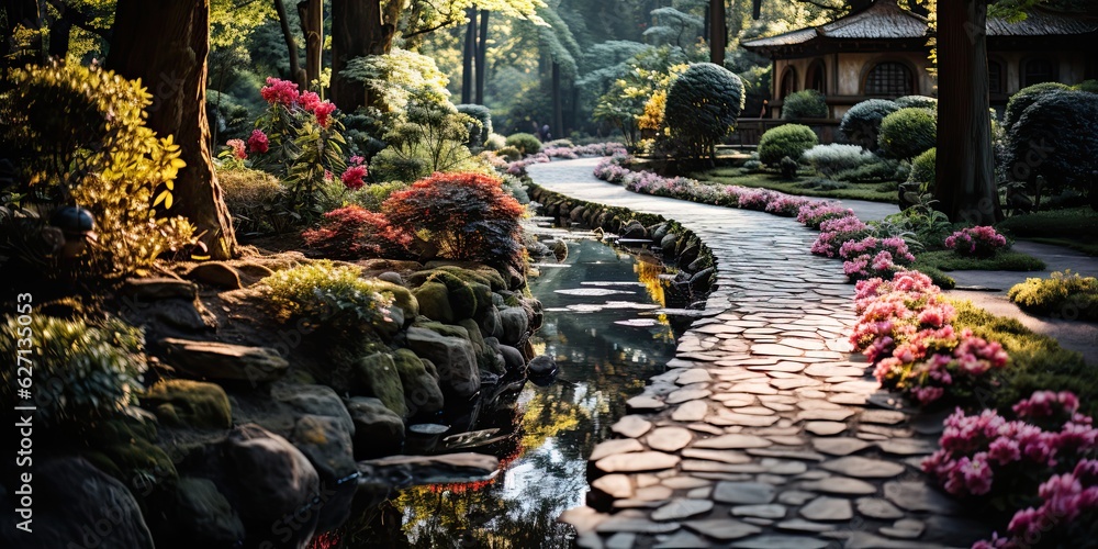 illustration of dreamlike gardens by generative AI illustration of dreamlike gardens by generative AI