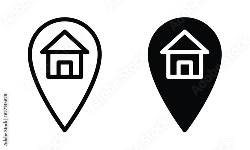 House location icon with outline and glyph style.