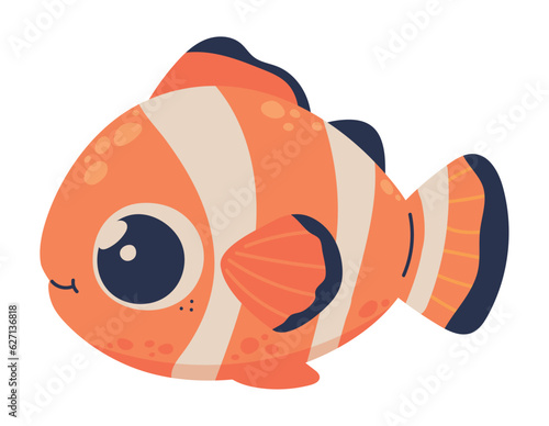 Photography cute clowfish sea life cartoon icon
