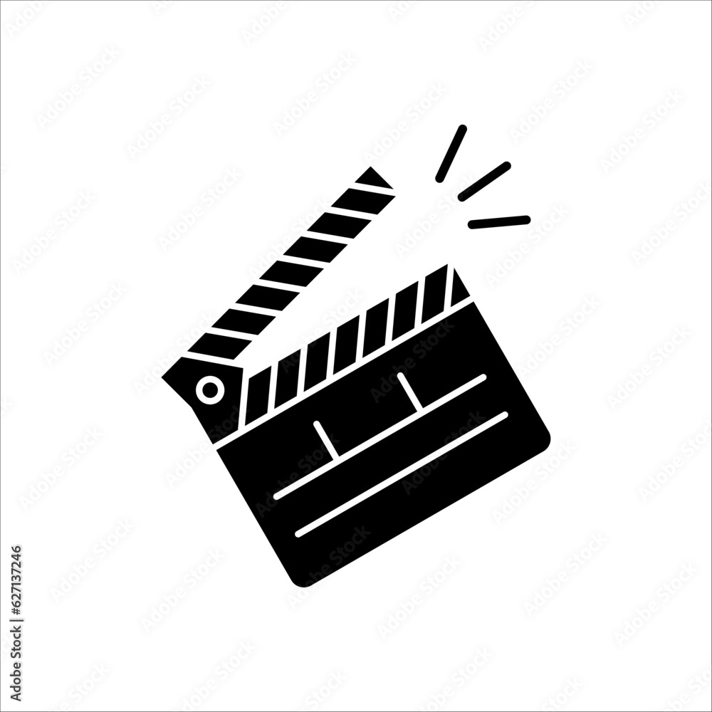 Fototapeta premium Clapperboard icon. sign for mobile concept and web design on white background