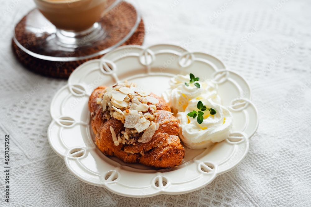 Croissant with Almond Whipped Cream