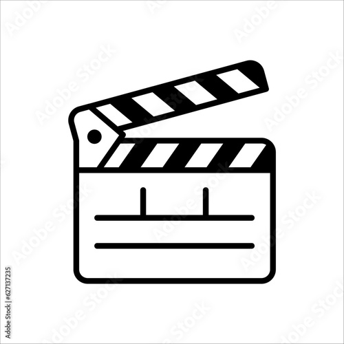 Clapperboard icon. sign for mobile concept and web design on white background