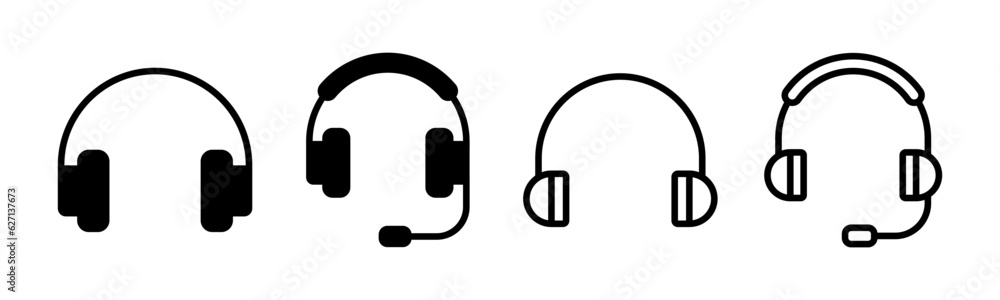 Headphone icon set illustration. Headphone sign and symbol Headphone icon set illustration. Headphone sign and symbol