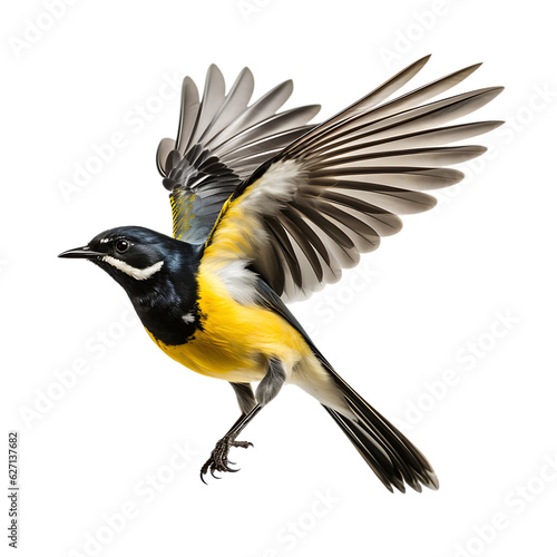 Beautiful Yellow wagtails bird on transparent background