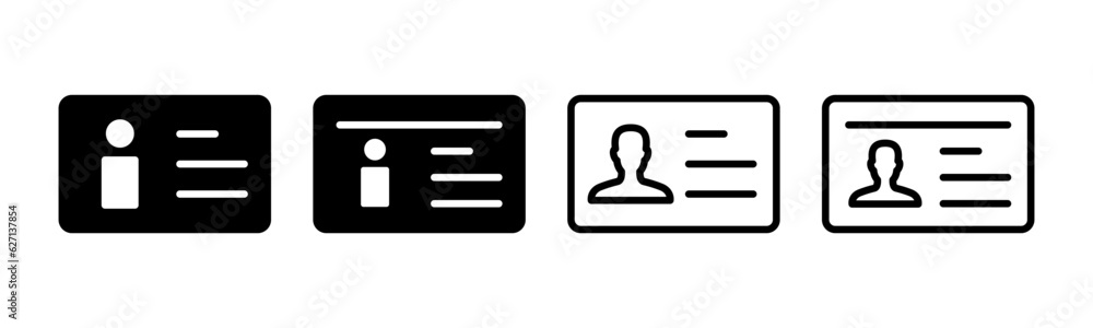 License icon set illustration. ID card icon. driver license, staff identification card License icon set illustration. ID card icon. driver license, staff identification card