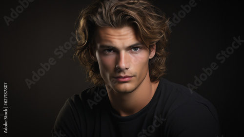 Portrait of a Dark Haired Male Model