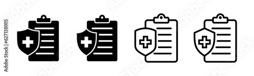Medical insurance icon set illustration. health insurance sign and symbol