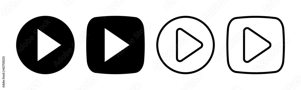 Play Icon set illustration. Play button sign and symbol Play Icon set illustration. Play button sign and symbol