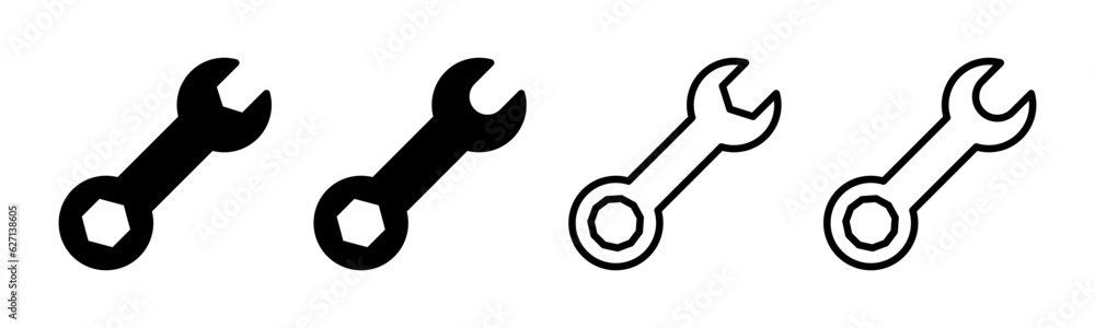 Wrench icon set illustration. repair icon. tools sign and symbol Wrench icon set illustration. repair icon. tools sign and symbol