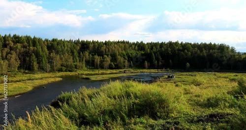 Halaha River is the boundary river between China and Mongolia. It originates from Songye Lake on the north slope of Motianling Mountains on the west side of the Greater Khingan Mountains. photo