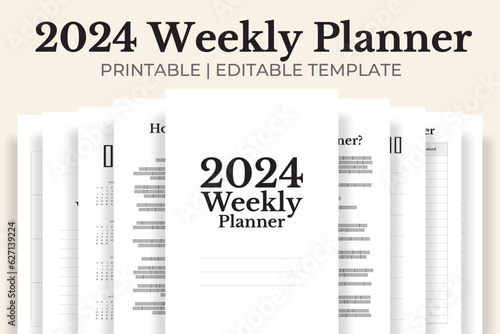 2024 Weekly Planner Kdp Interior