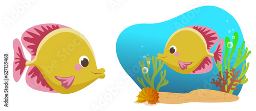 Bright and Colorful Cartoon Fish. Children's Vector Illustration. Vibrant and lively vector illustration of a cute and friendly fish character