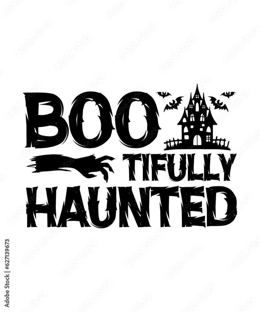 Obraz premium Boo Tifully Haunted halloween t shirt.
