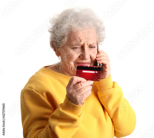 Senior woman with credit ca...