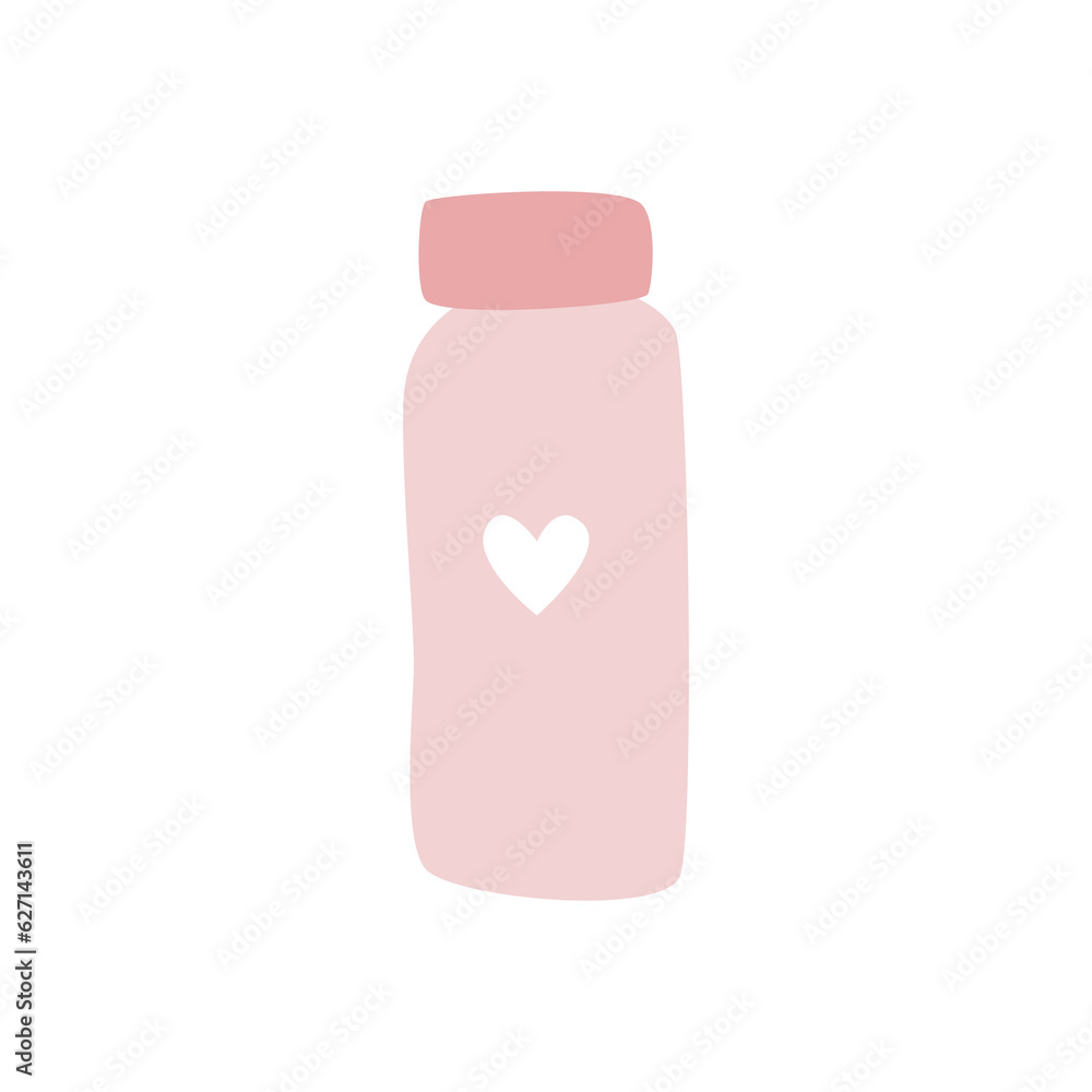 pink plastic bottle with heart pink plastic bottle with heart