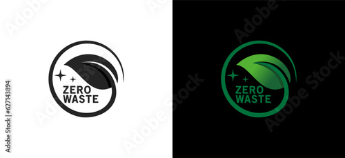 Natural zero waste logo creative modern design template
