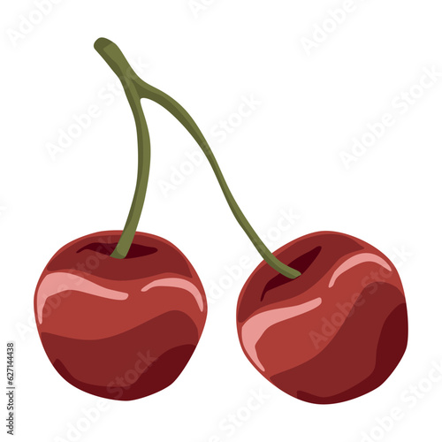 cherry fresh fruit icon design