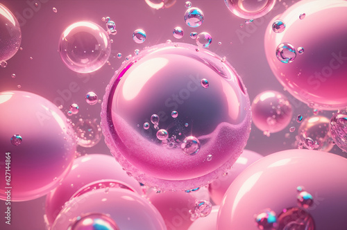 Abstract background of pink and white bubbles. 3d rendering, 3d illustration.