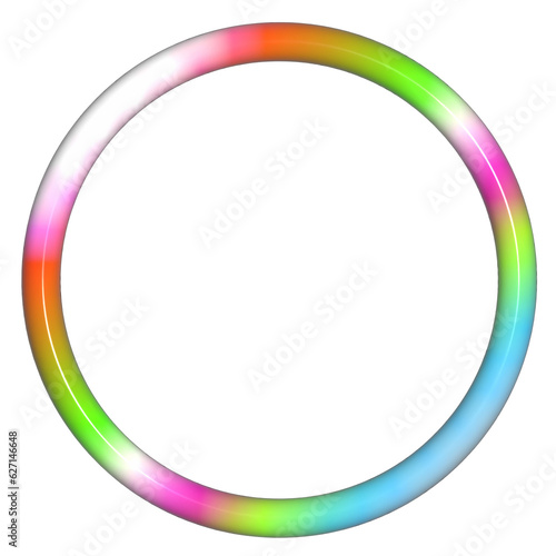 Abstract colorful circle frame 3d render