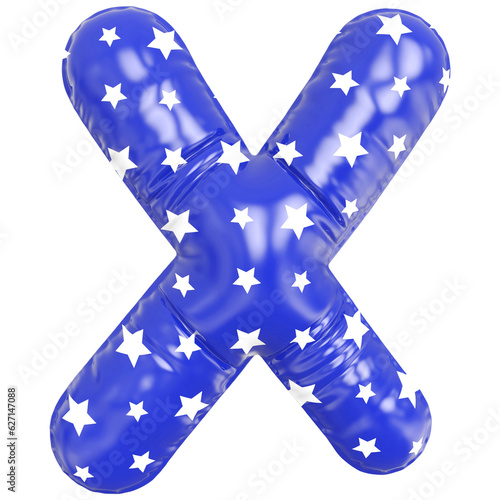 Letter X blue Alphabet Balloon © Chetra168