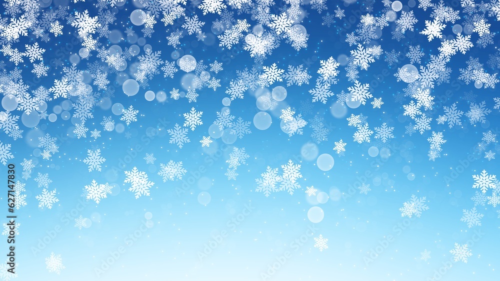 Abstract background glitter lights and falling snow flakes fly defocused bokeh and New Year background , illustration Abstract background glitter lights and falling snow flakes fly defocused bokeh and New Year background , illustration