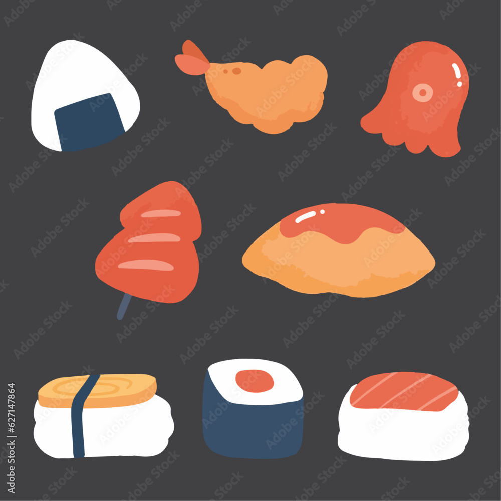 Set of Japanese Food Vector Illustration Set of Japanese Food Vector Illustration