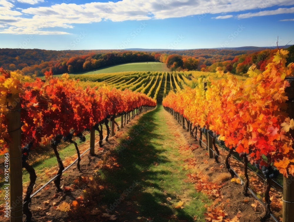 Fototapeta premium vineyard in autumn