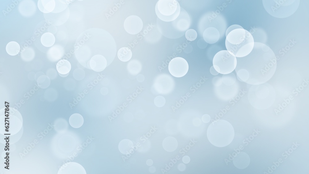 Abstract background with bokeh on blue background , illustration background lights and falling snow 
