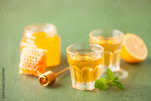 Fototapeta Mead, alcoholic honey strong drink