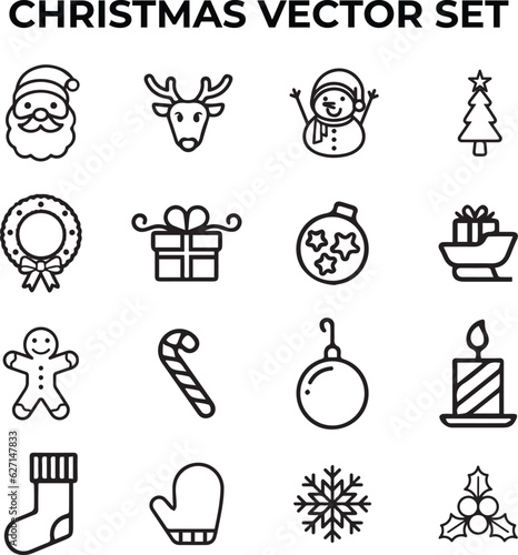 Christmas icon vector set