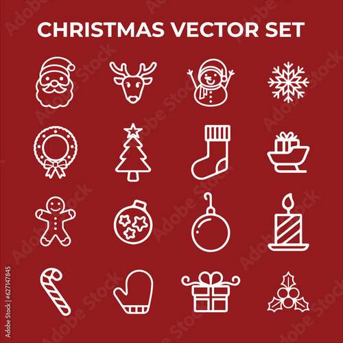 Christmas icon vector set