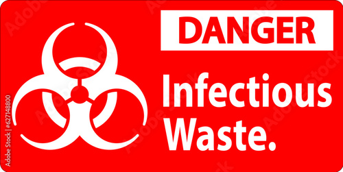 Danger Label Infectious Waste Sign