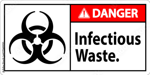 Danger Label Infectious Waste Sign