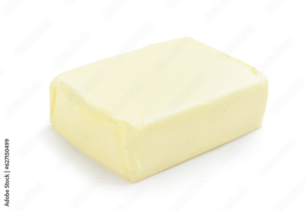 Fresh butter on white background