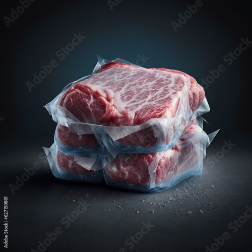 a pack of frozen meat, illustration photo