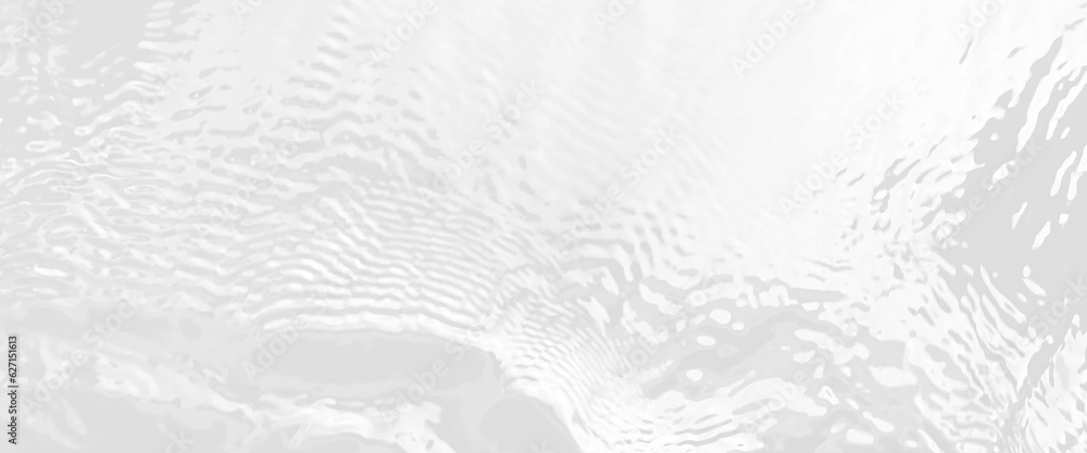 Blurred ripple water texture on white background, white water with ripples on the surface, water waves with shining pattern texture background.