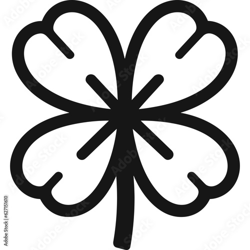 Shamrock four-leaf clover outline single icon svg vector photo