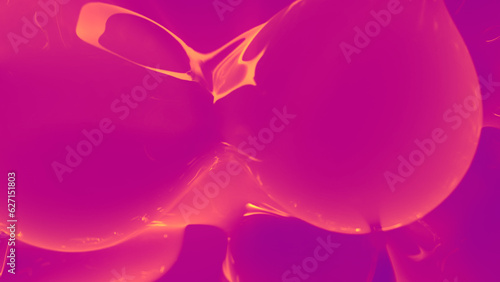 orange and pink fantastic gentle bubbles from alien planet - abstract 3D illustration