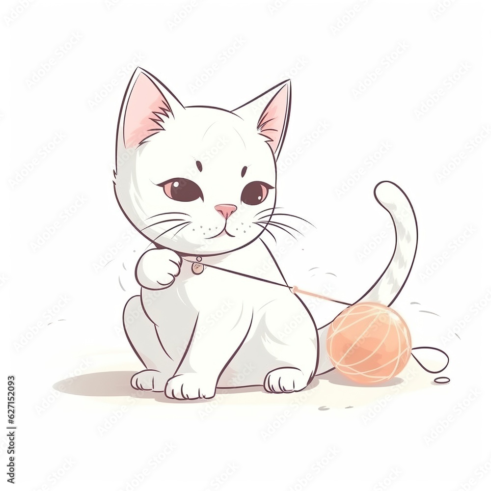 Obraz premium cat with a ball