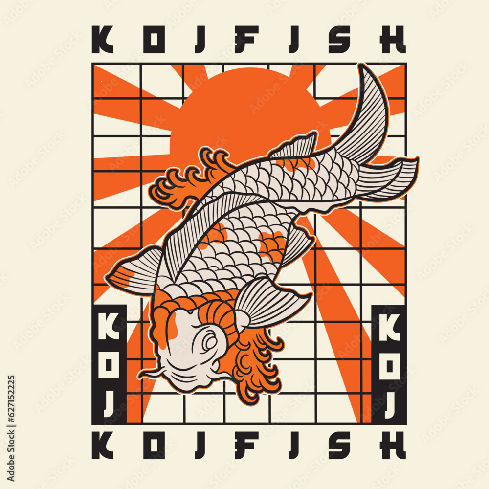 Fototapeta premium Free Vector | Flat design koi fish logo design 