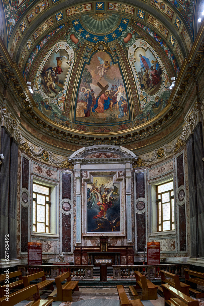Santuario della Beata Vergine del Santo Rosario di Pompei (Shrine of the Virgin of the Rosary of Pompei) neoclassical styled church in Pompeii, Italy