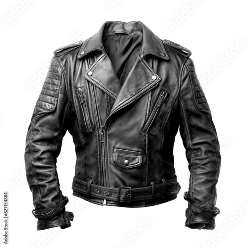 brown leather jacket on transparent background PNG