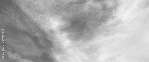 Panorama view of overcast sky, dramatic gray sky and white clouds before rain in rainy season, cloudy gray sky with thick dense clouds,  sky with storm clouds dark, The dark sky with heavy clouds.
