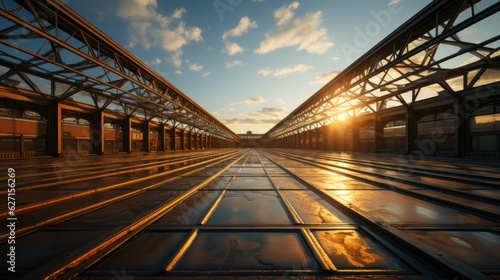 steel roof structure broad angle lens