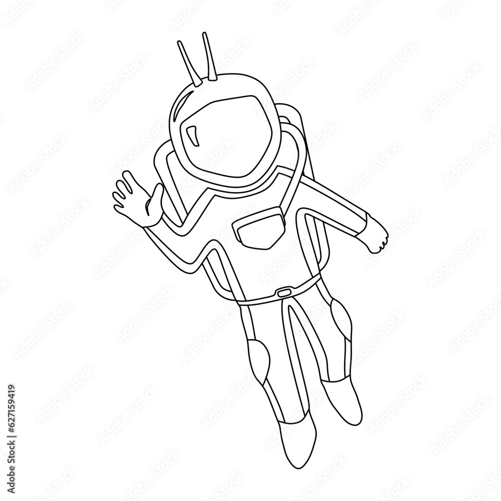 Humanoid Astronaut Robot in outline icon, vector illustration with trendy and unique design style. Perfect for various design elements.