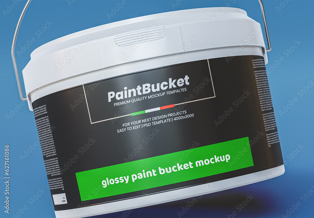 Paint Bucket Label Mockup Stock Template Adobe Stock
