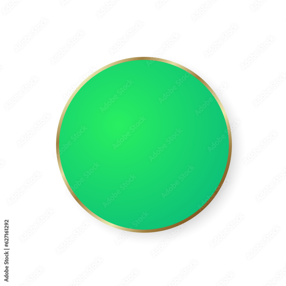 Green bright sign with golden circle frame Green bright sign with golden circle frame