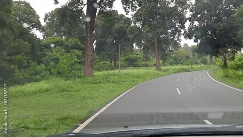 Car driving on south indian scenic highway photo