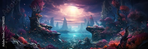 Mystical Underwater Scene With Coral Reefs. The Mystery Of The Sea  Breathtaking Views Of Coral Reefs  Exploring The Submerged World  Marine Life Wonders