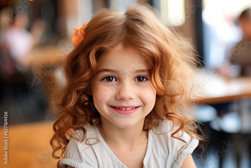 Wallpaper Mural young girl smile, cute girl at classroom, Generative Ai Torontodigital.ca